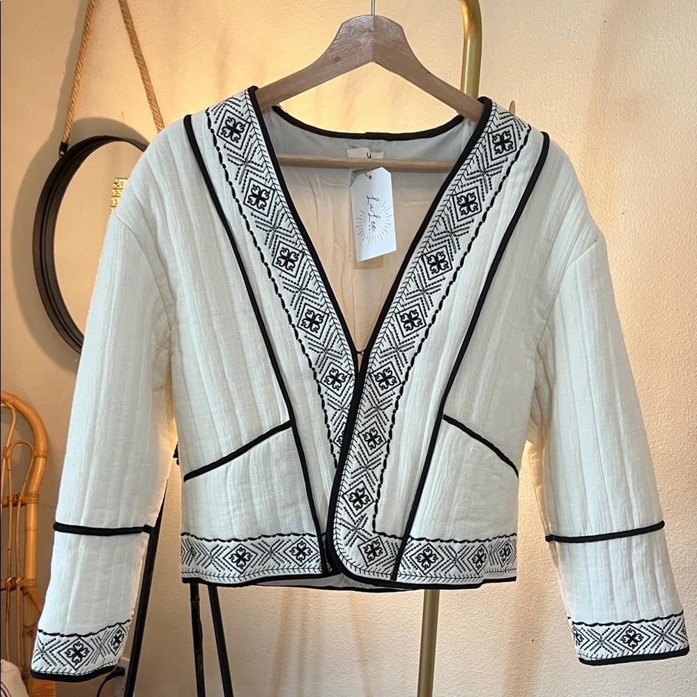 Embroidered Cream Jacket - Picture 2 of 4